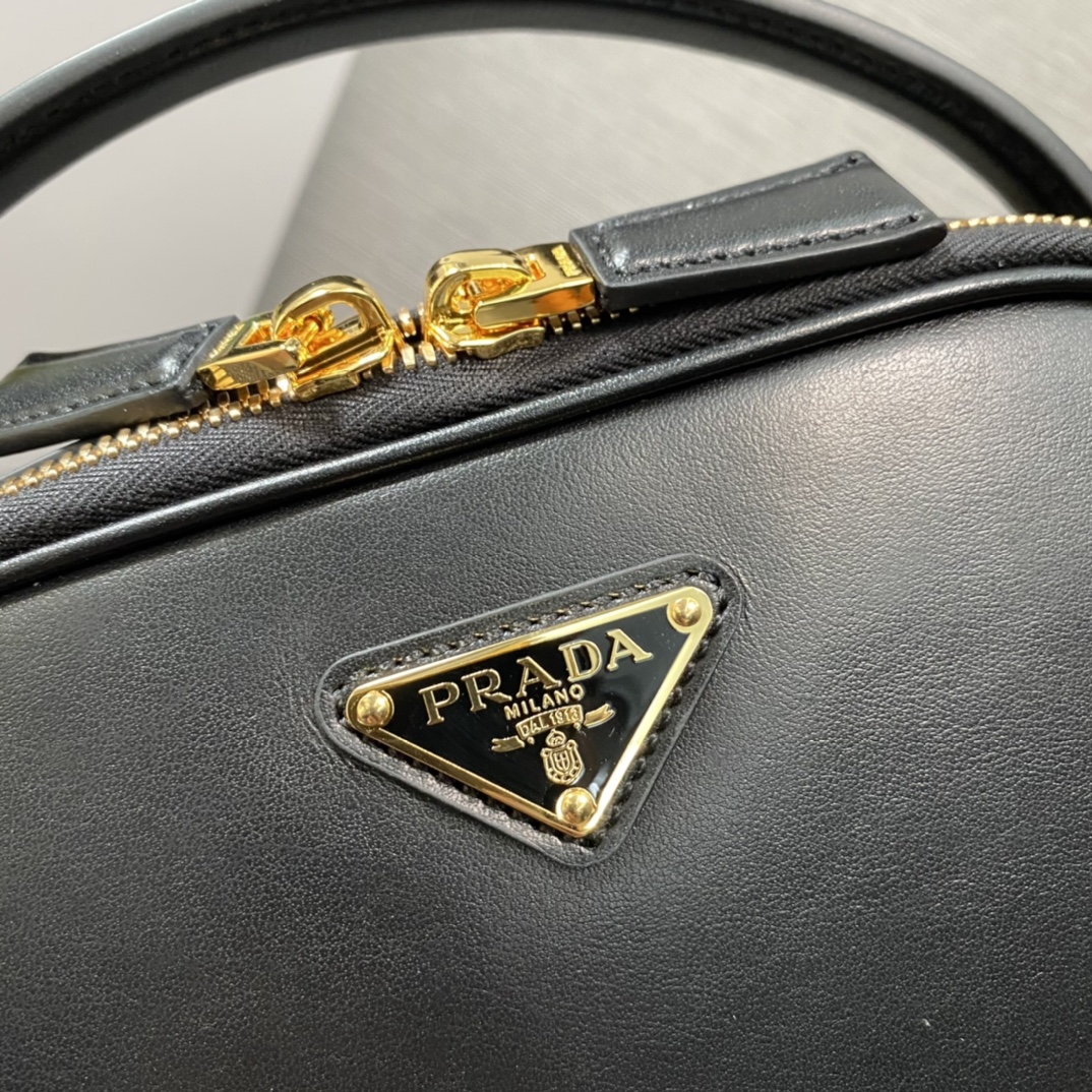 Prada Mini Odette Leather Shoulder Bag Handbag Black 1BH203